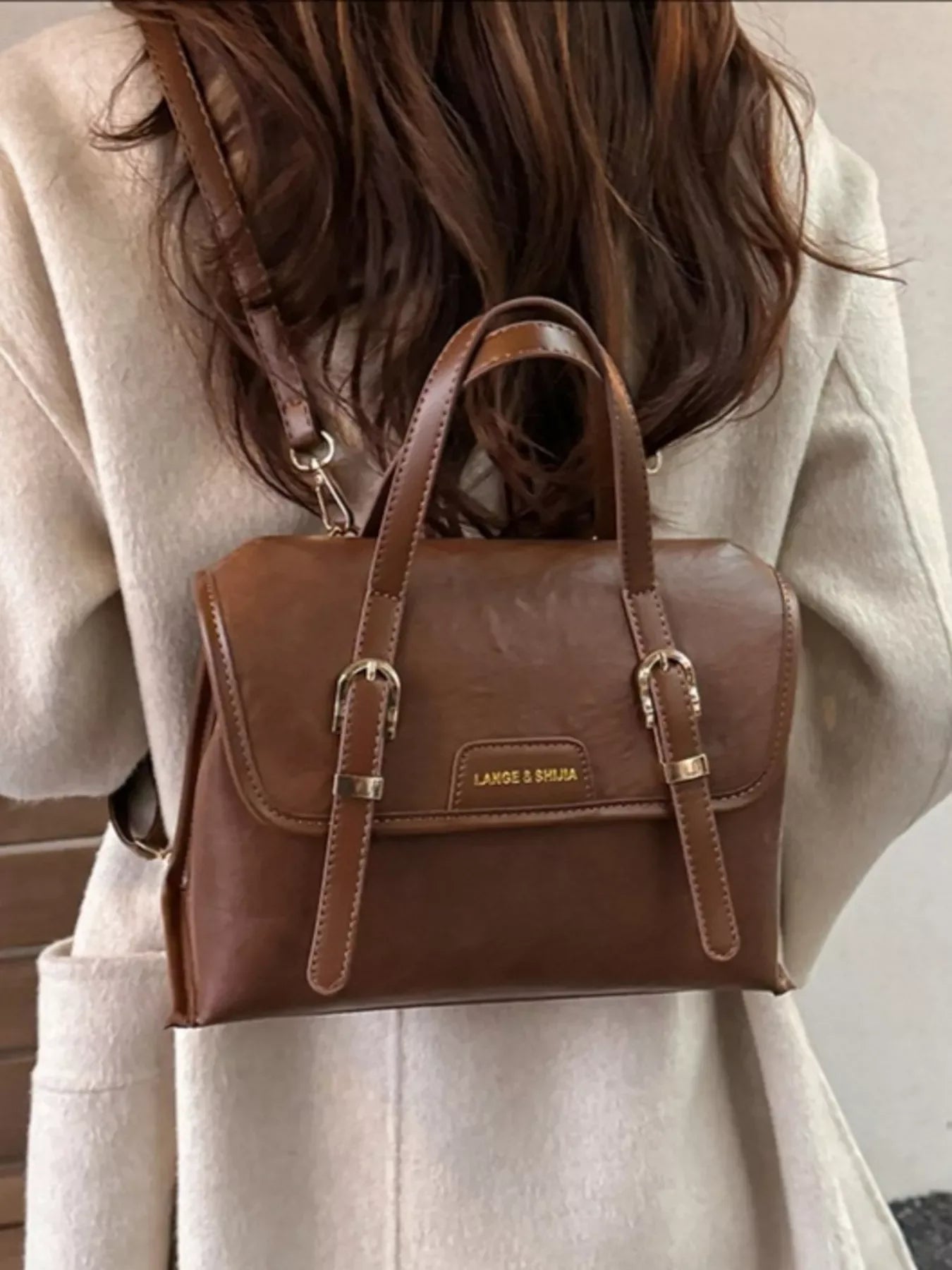 Leather Flap Backpack Bag - Makw Official Site