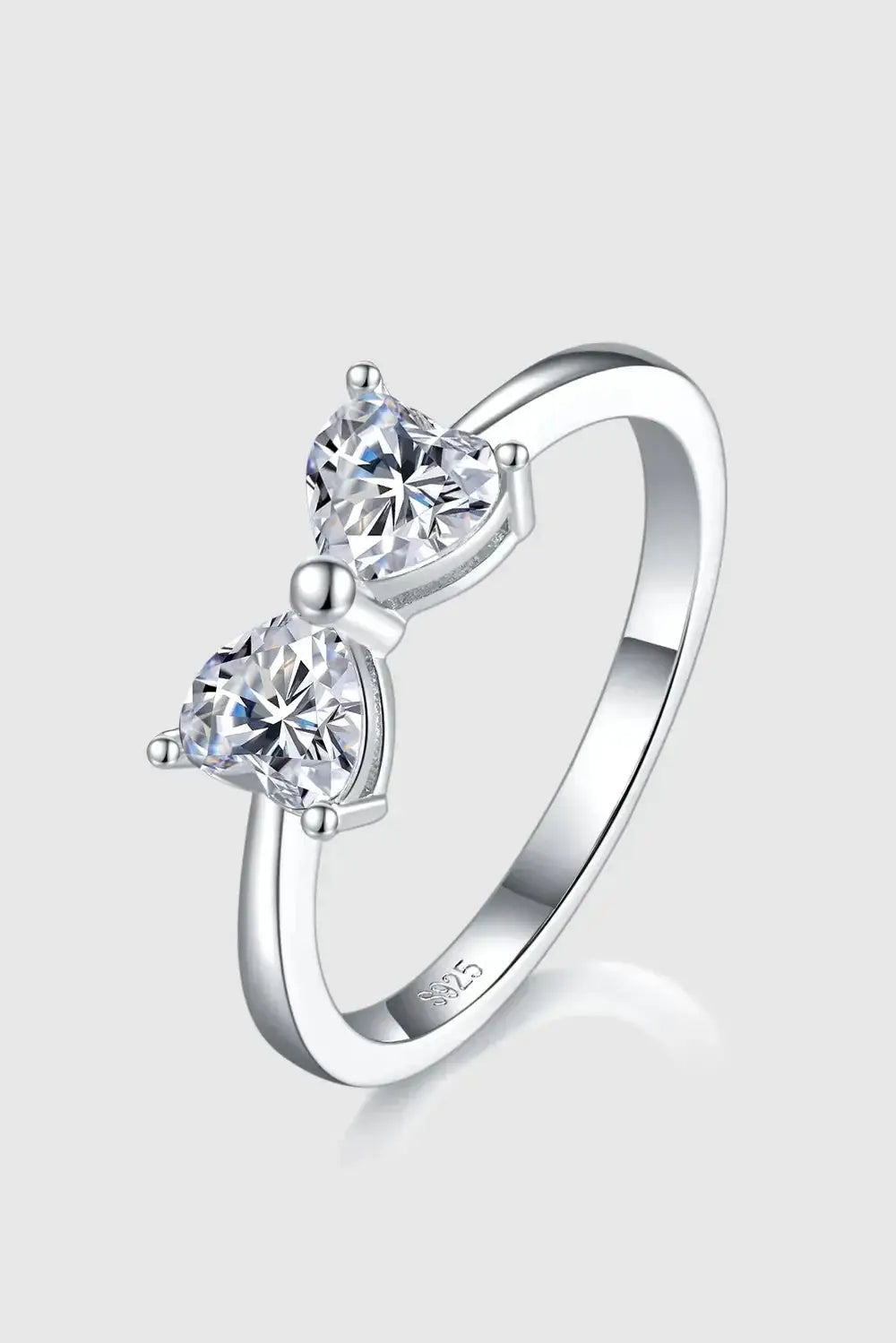 1 Carat Moissanite 925 Sterling Silver Bow Ring - Makw Official Site
