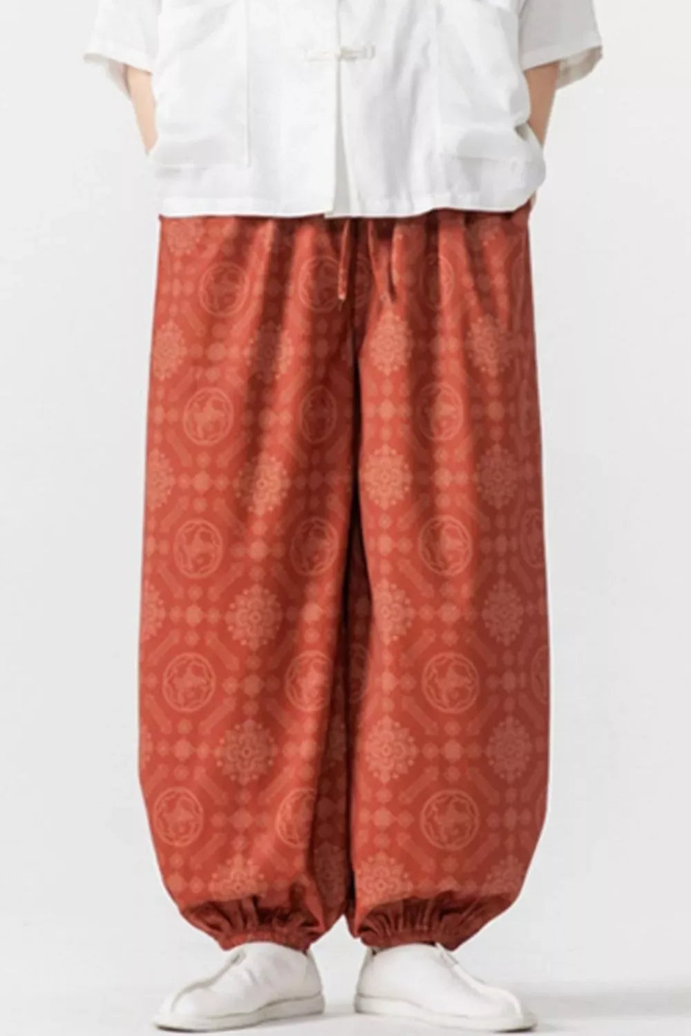 Men's Plus Size Printed Loose Fit Harem Pants - Makw Official Site