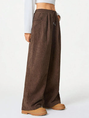 Drawstring Wide Leg Pants - Makw Official Site