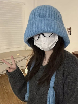 Cozy Knit Braided Beanie Hat - Makw Official Site