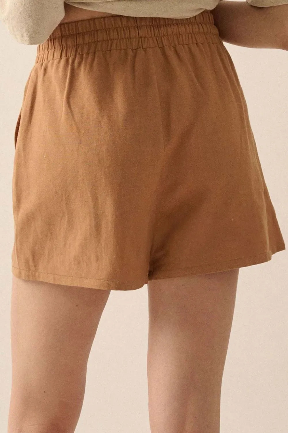 Embroidered Boho Tasseled Drawstring Elastic Waist Casual Shorts - Makw Official Site