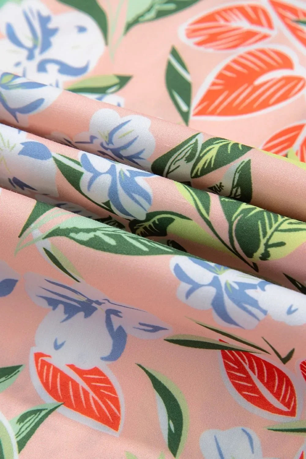 Floral Smocked Square Neck Puff Short Sleeve Midi Dress - Makw Official Site