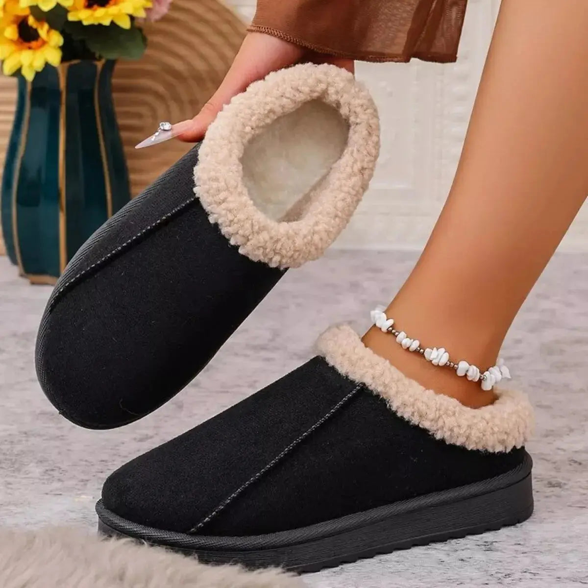 Cozy Plush Lined Clog Slippers - Makw Official Site