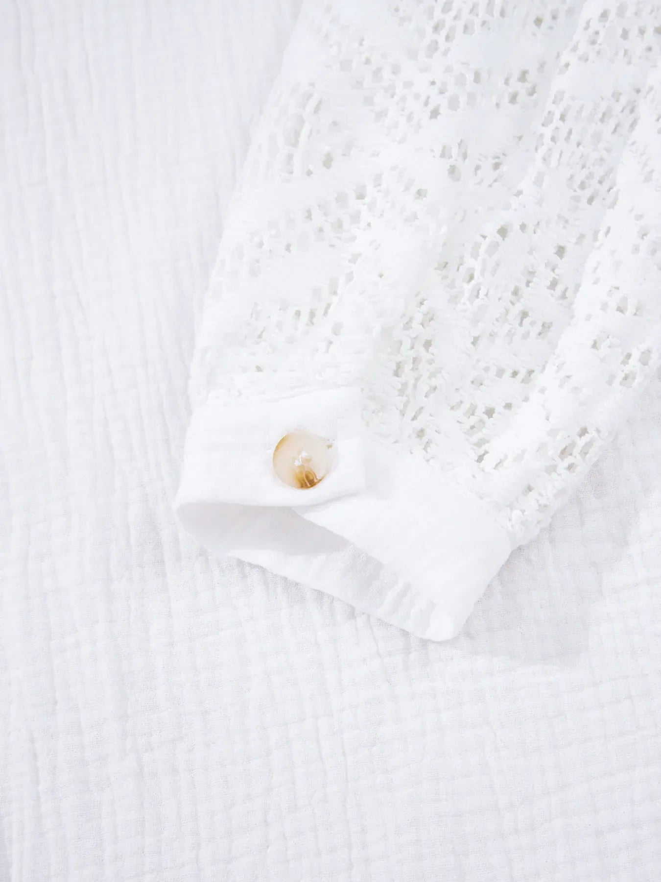 Lace Sleeve Button Down Shirt - Makw Official Site