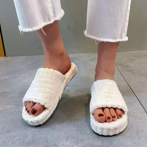 Open Toe Platform Slippers - Makw Official Site