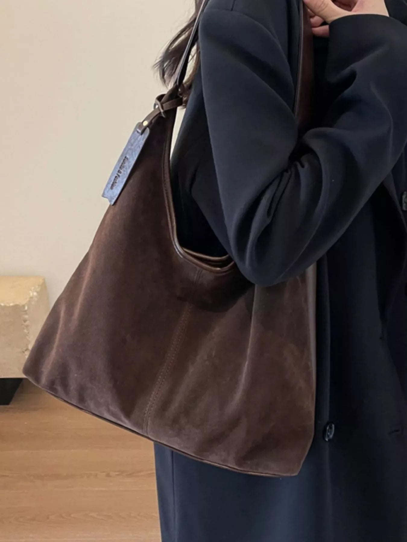 Vintage Suede Shoulder Bag - Makw Official Site