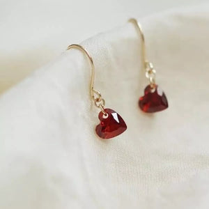 Zircon Heart Drop Earrings - Makw Official Site