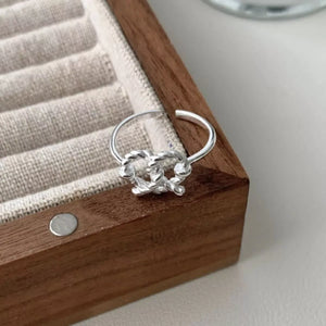 925 Sterling Silver Heart Knot Ring - Makw Official Site