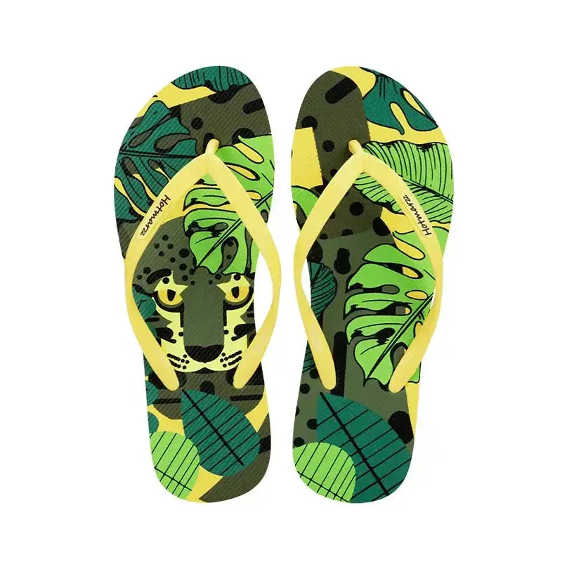 Tropical Print Summer Slippers - Makw Official Site
