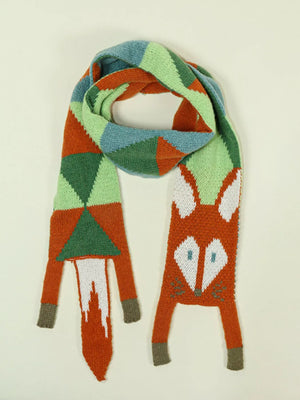 Knitted Fox Pattern Scarf - Makw Official Site
