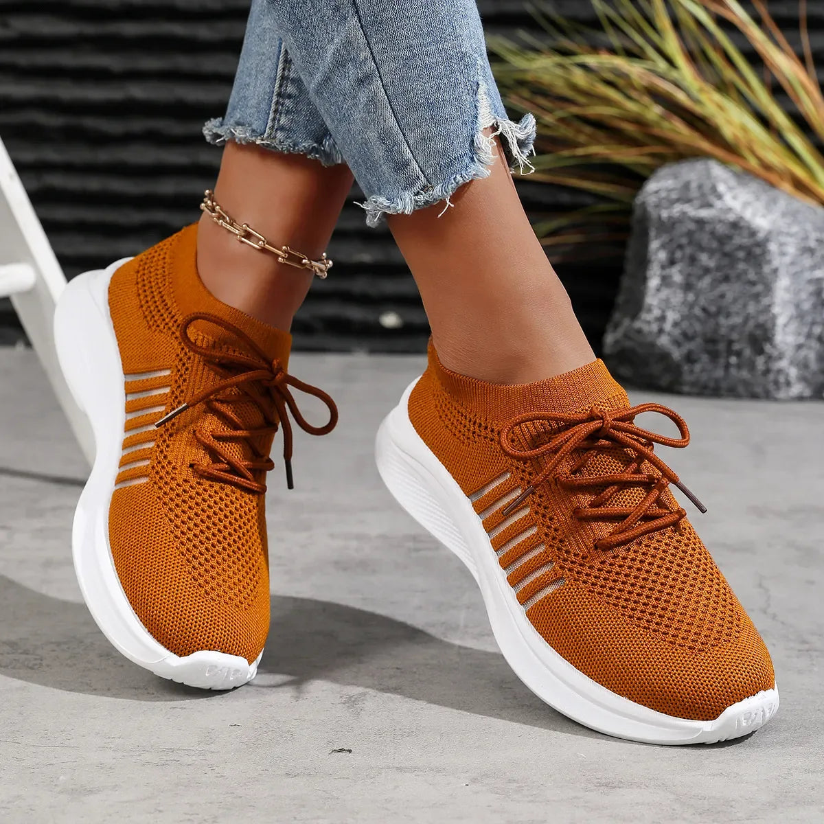 Breathable Mesh Lace Up Athletic - Makw Official Site