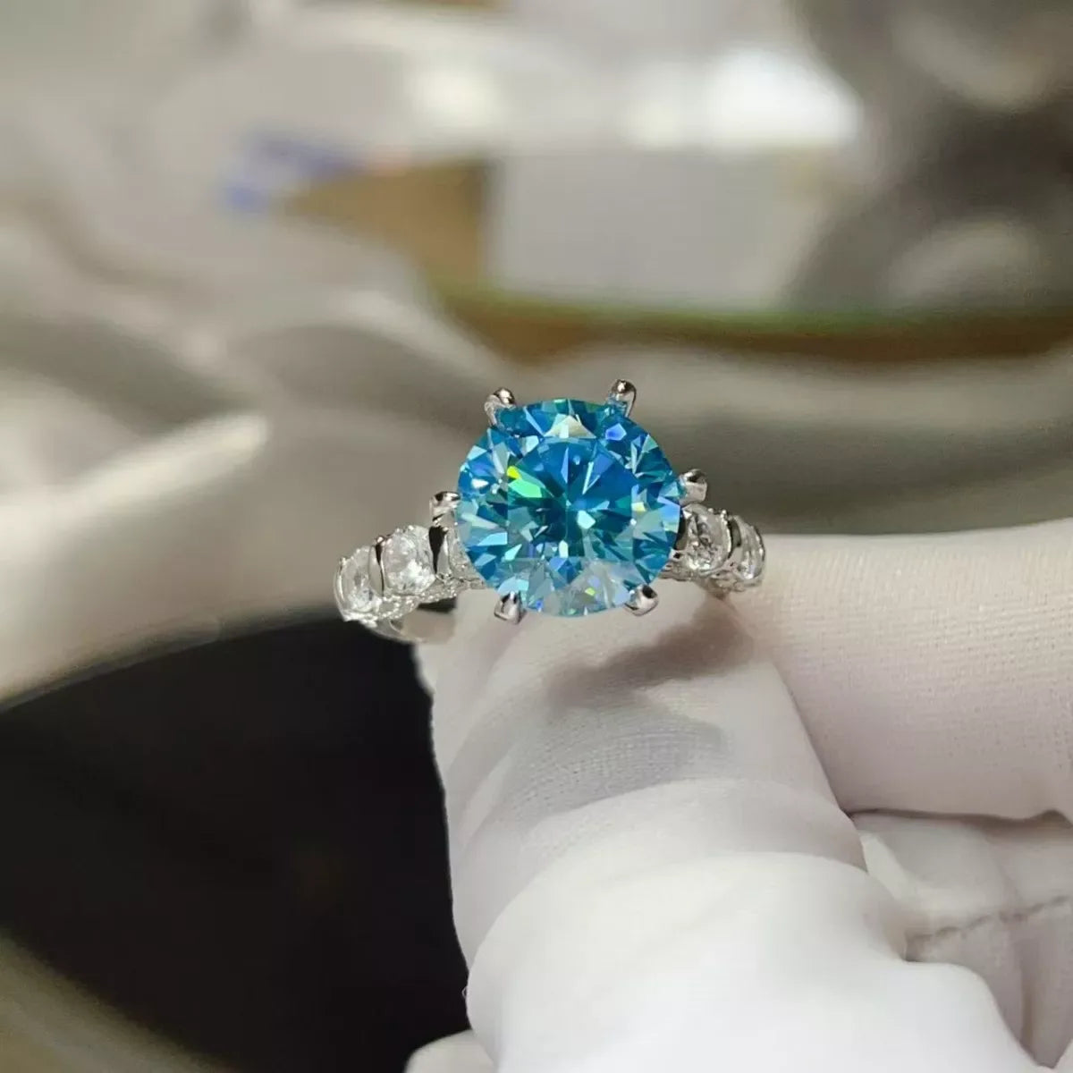 5 Carat Moissanite 6-Prong 925 Sterling Silver Ring - Makw Official Site