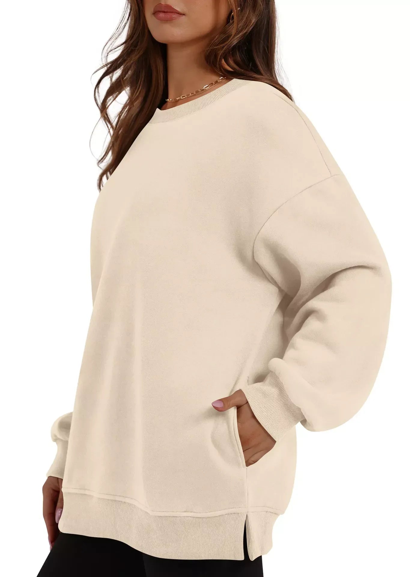 Casual Solid Color Long Sleeve Sweatshirt - Makw Official Site