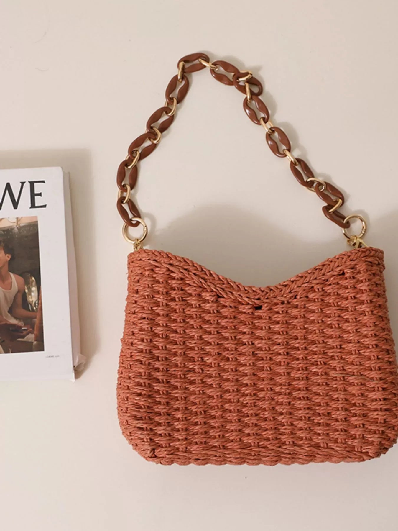 Woven Straw Shoulder Bag - Makw Official Site