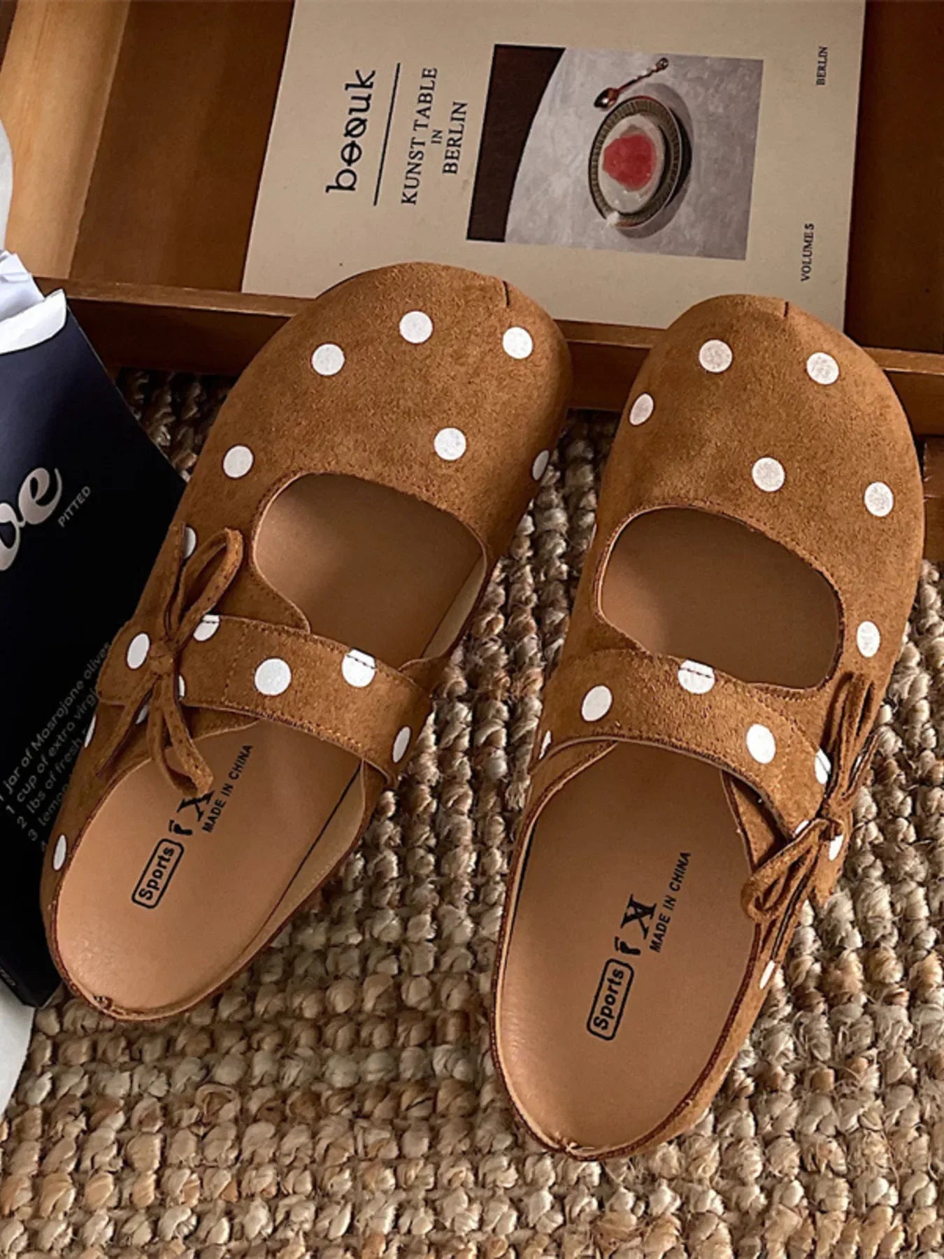 Polka Dot Round Toe Slip-Ons - Makw Official Site