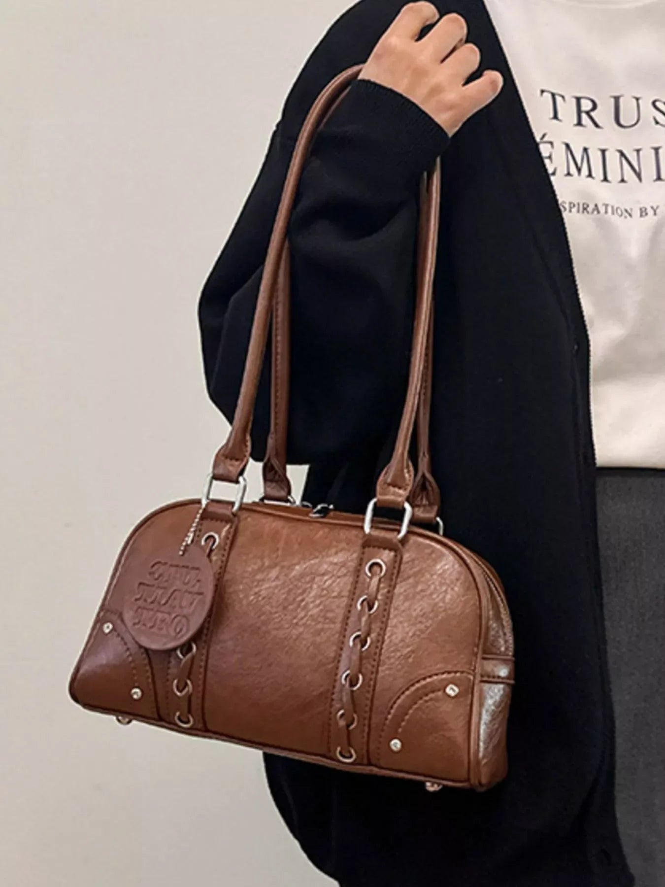 Vintage Style Leather Shoulder Bag - Makw Official Site