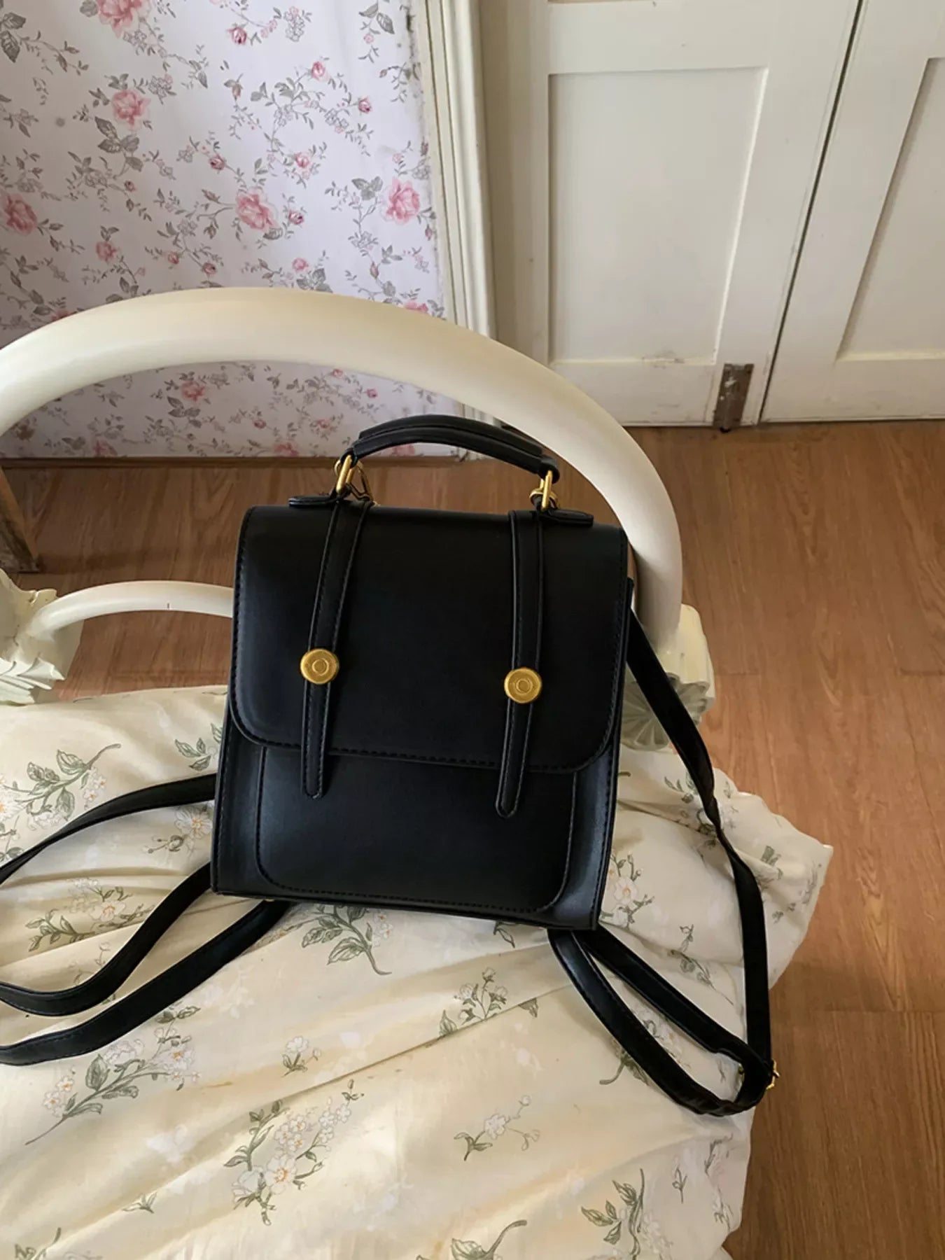 Top Handle Leather Backpack Bag - Makw Official Site