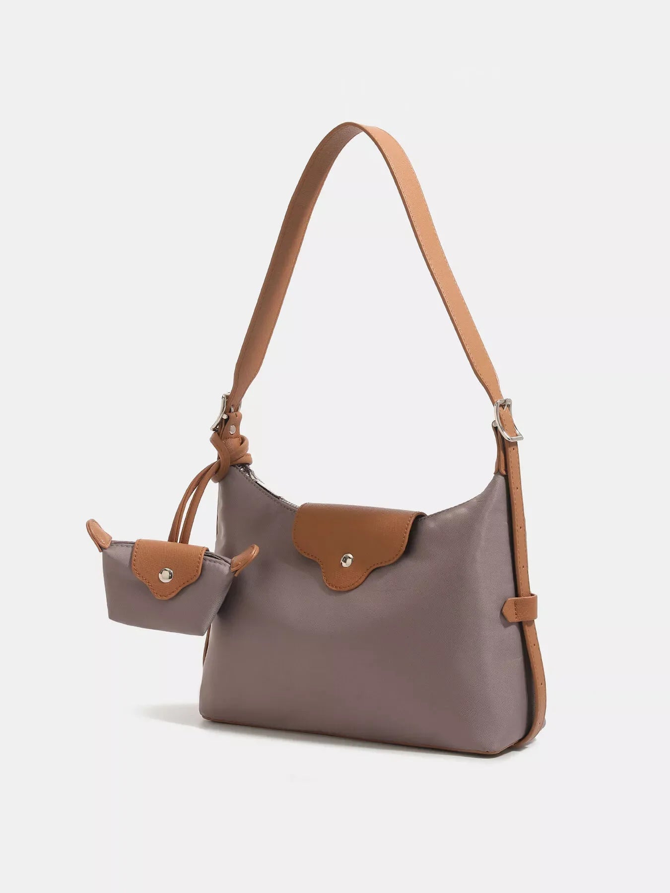 Nylon Hobo Shoulder Bag with Coin Purse - Makw Official Site