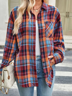 Plaid Button Up Long Sleeve Shirt - Makw Official Site