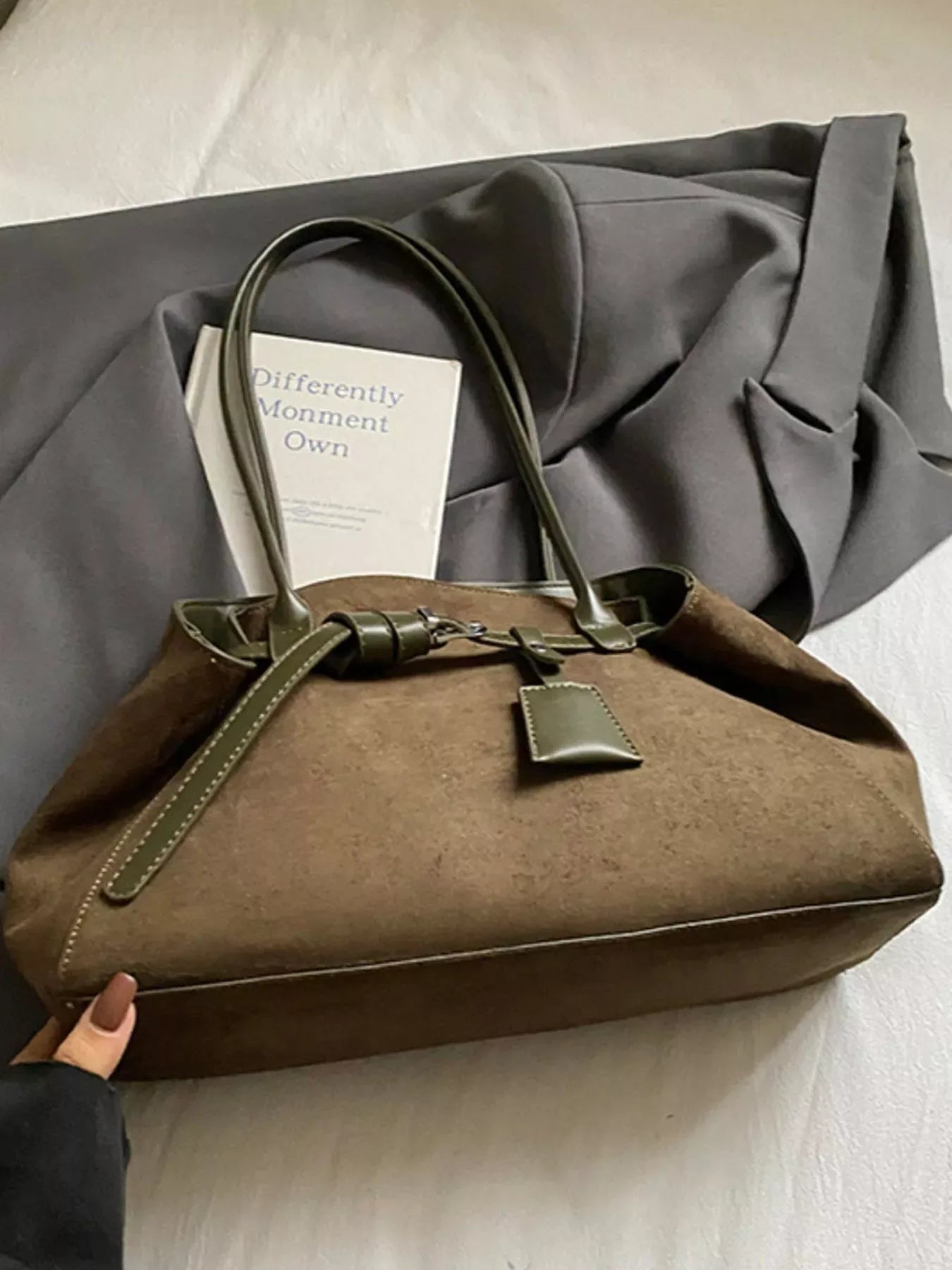 Lightweight Suede Shoulder Bag - Makw Official Site