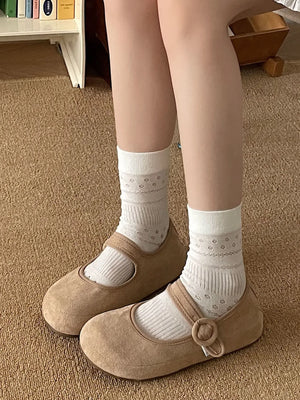 Round Toe Flat Slip-Ons - Makw Official Site