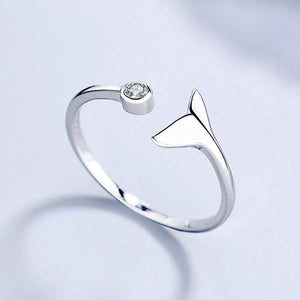 925 Sterling Silver Whale Tail Ring - Makw Official Site