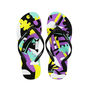 Tropical Print Summer Slippers - Makw Official Site
