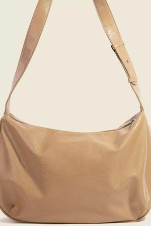 Fame Faux Leather Hobo Crescent Shoulder Bag - Makw Official Site