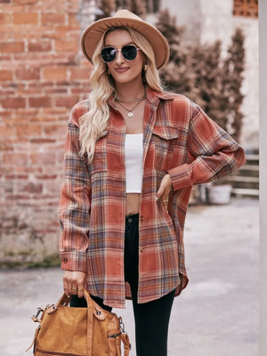 Plaid Button-Down Long Sleeve Shirt - Makw Official Site