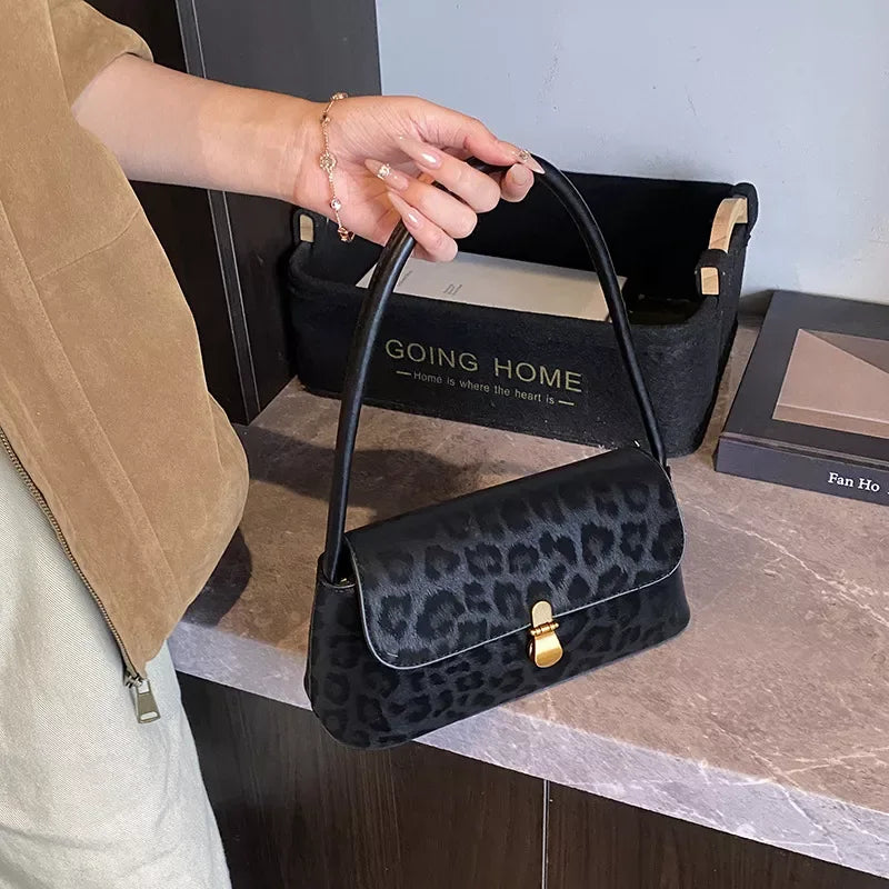 Leopard Print Shoulder Bag - Makw Official Site