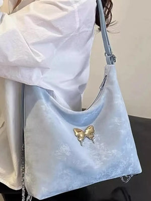 Butterfly Decor Convertible Shoulder Bag - Makw Official Site