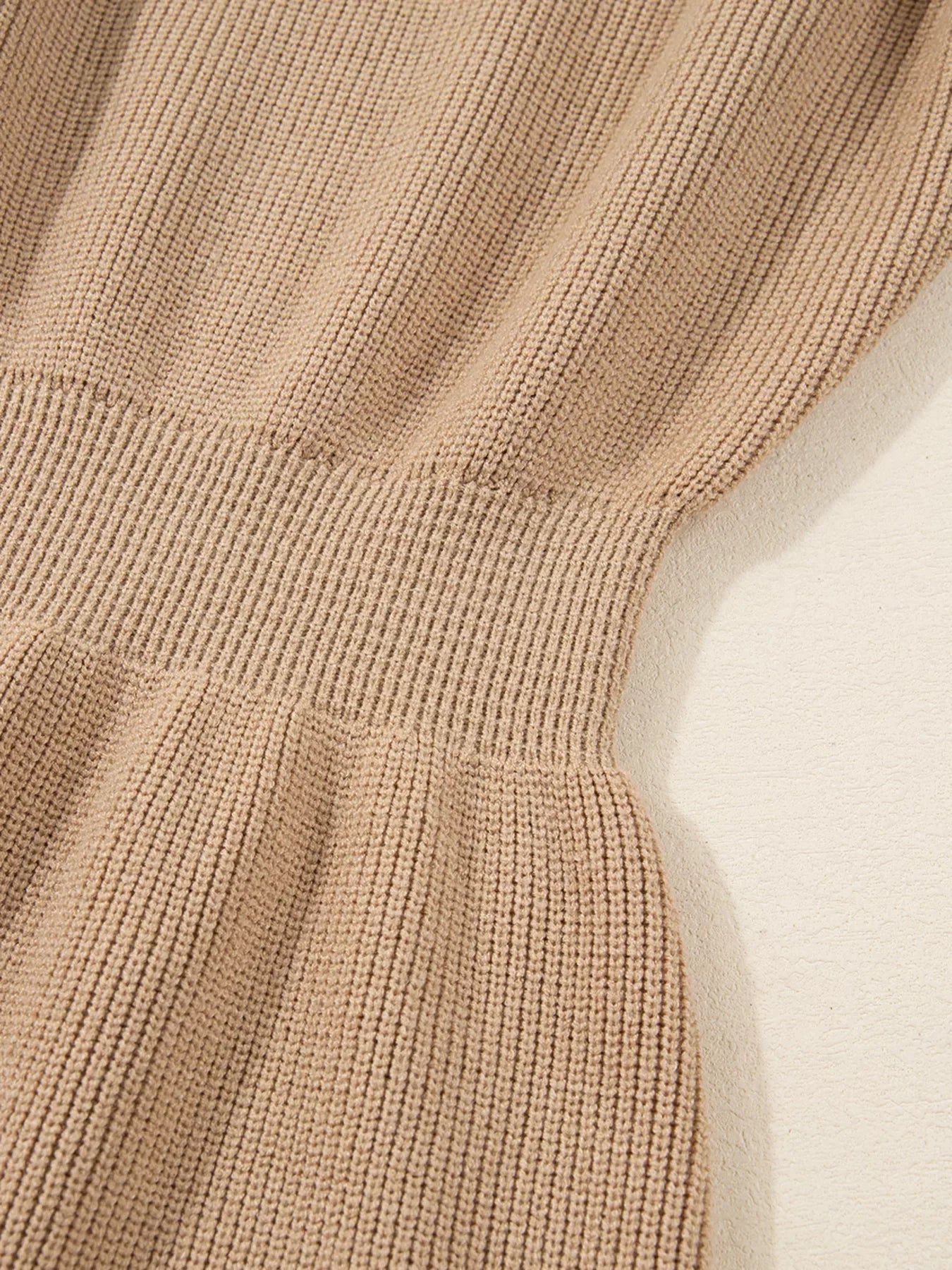 Pearl Embellished Keyhole Ribbed Sweater Dress - Makw Official Site