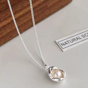 Pearl 925 Sterling Silver Necklace - Makw Official Site