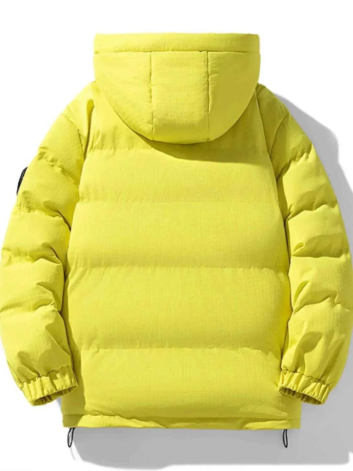 Men's Plus Size Contrast Hooded Puffer Jacket
