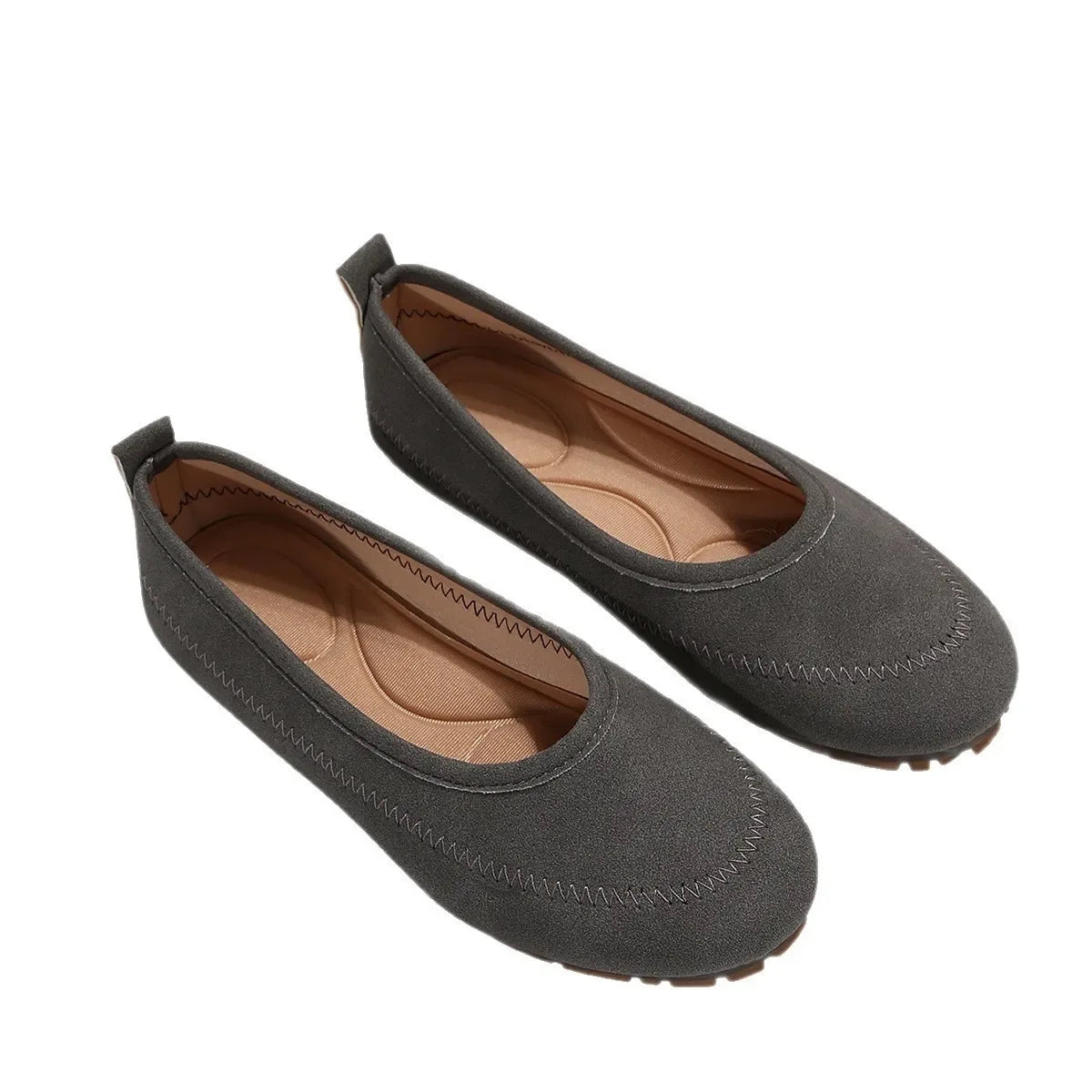Round Toe Flat Slip-Ons - Makw Official Site