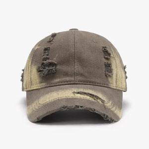 Distressed Adjustable Cotton Baseball Cap - Makw Official Site