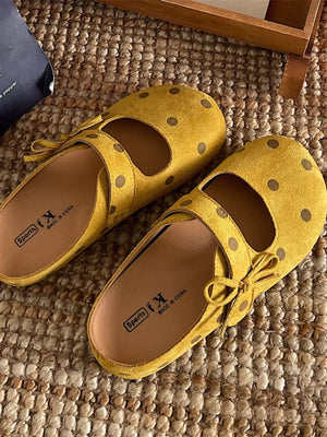 Polka Dot Round Toe Slip-Ons - Makw Official Site