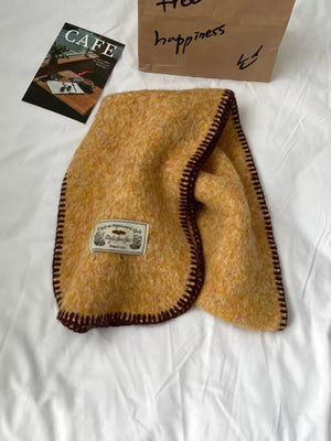 Contrast Trim Plush Winter Scarf - Makw Official Site