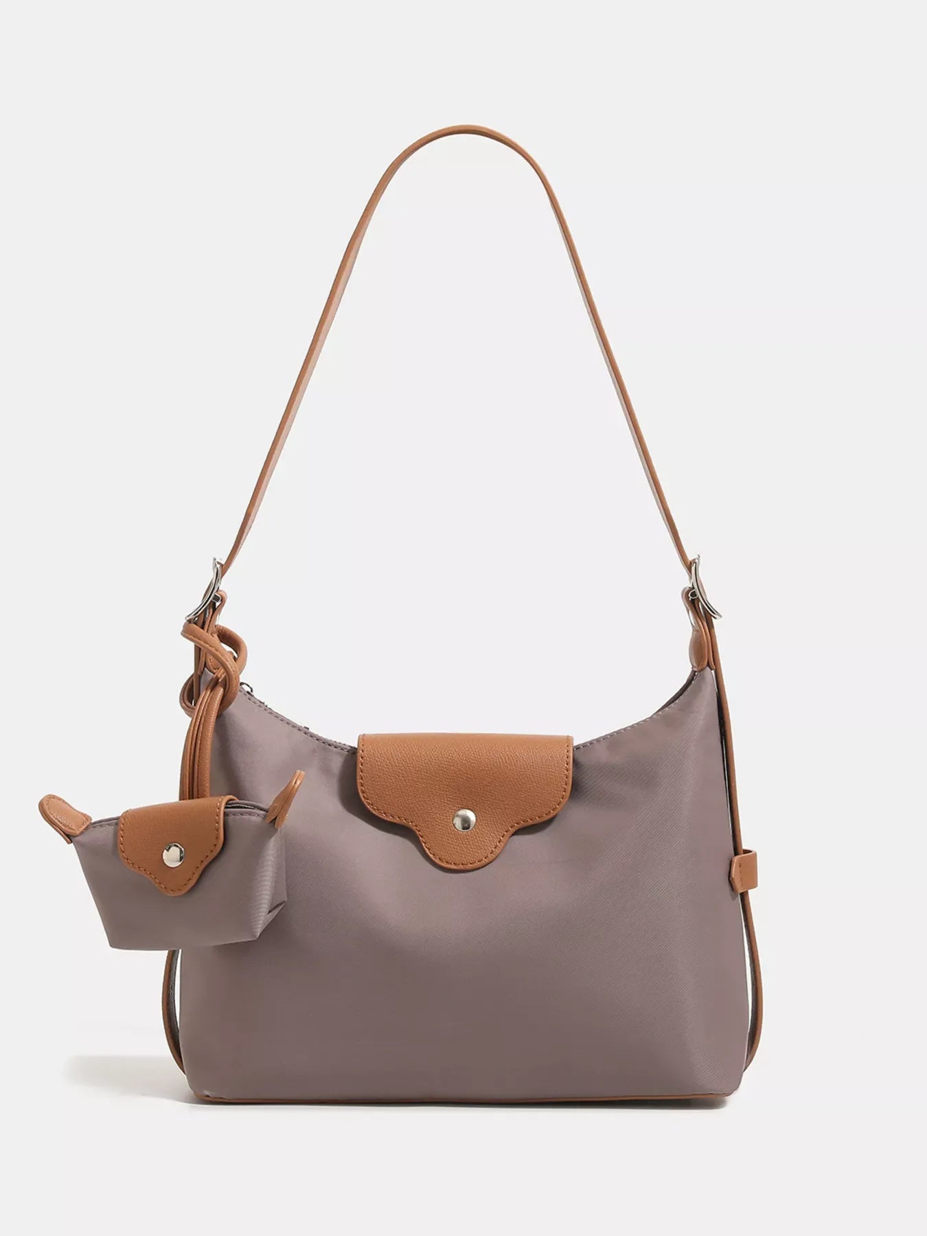 Nylon Hobo Shoulder Bag with Coin Purse - Makw Official Site
