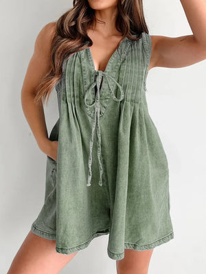 Tied Romper with Pockets - Makw Official Site