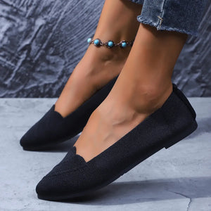 Point Toe Flat Slip-Ons - Makw Official Site