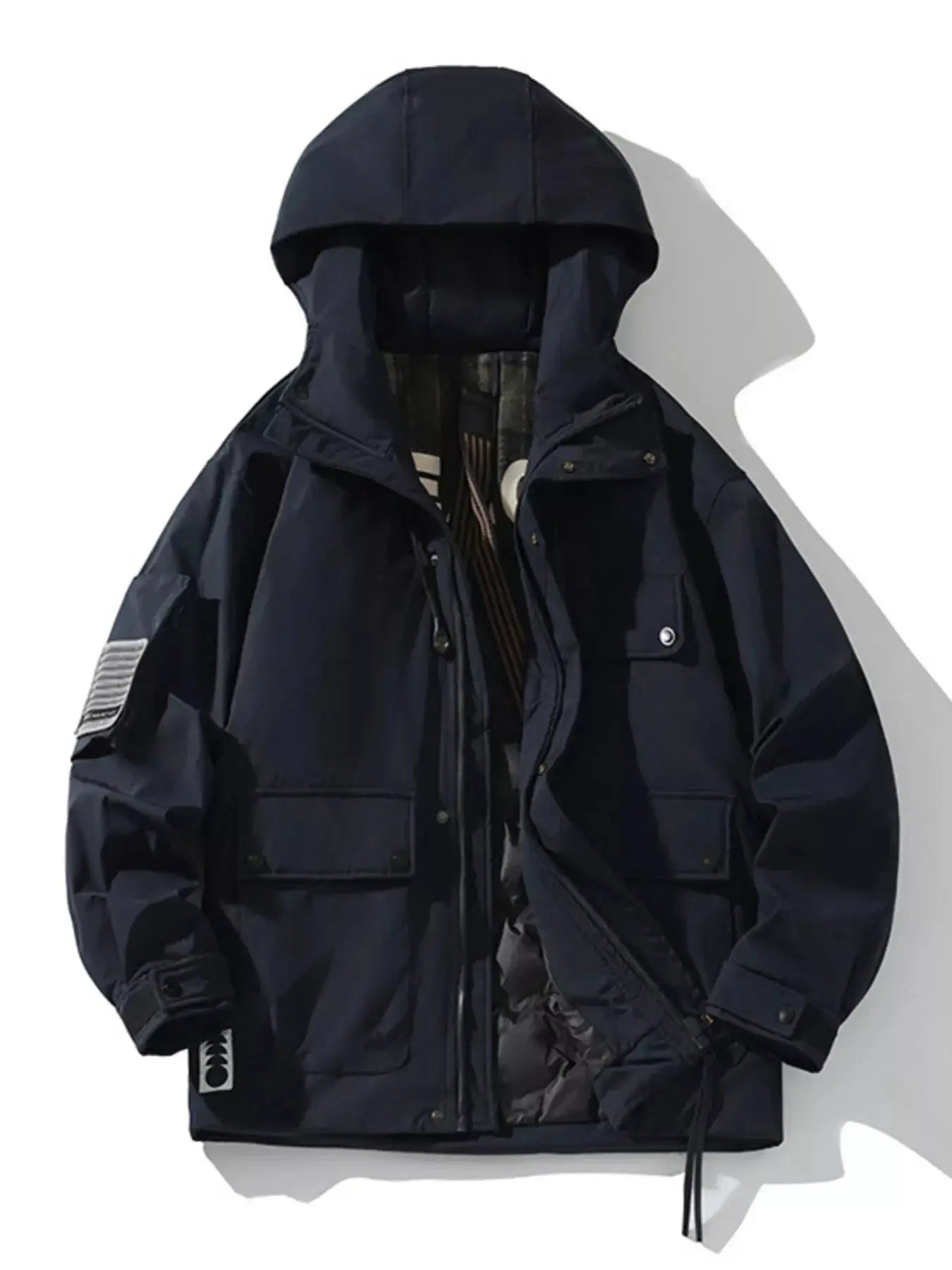 Men's Plus Size Zip Up Hooded Jacket - Makw Official Site