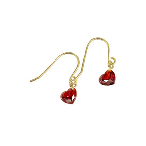 Zircon Heart Drop Earrings - Makw Official Site
