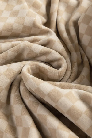 Checkered Print Kangaroo Pocket Drawstring Hoodie - Makw Official Site