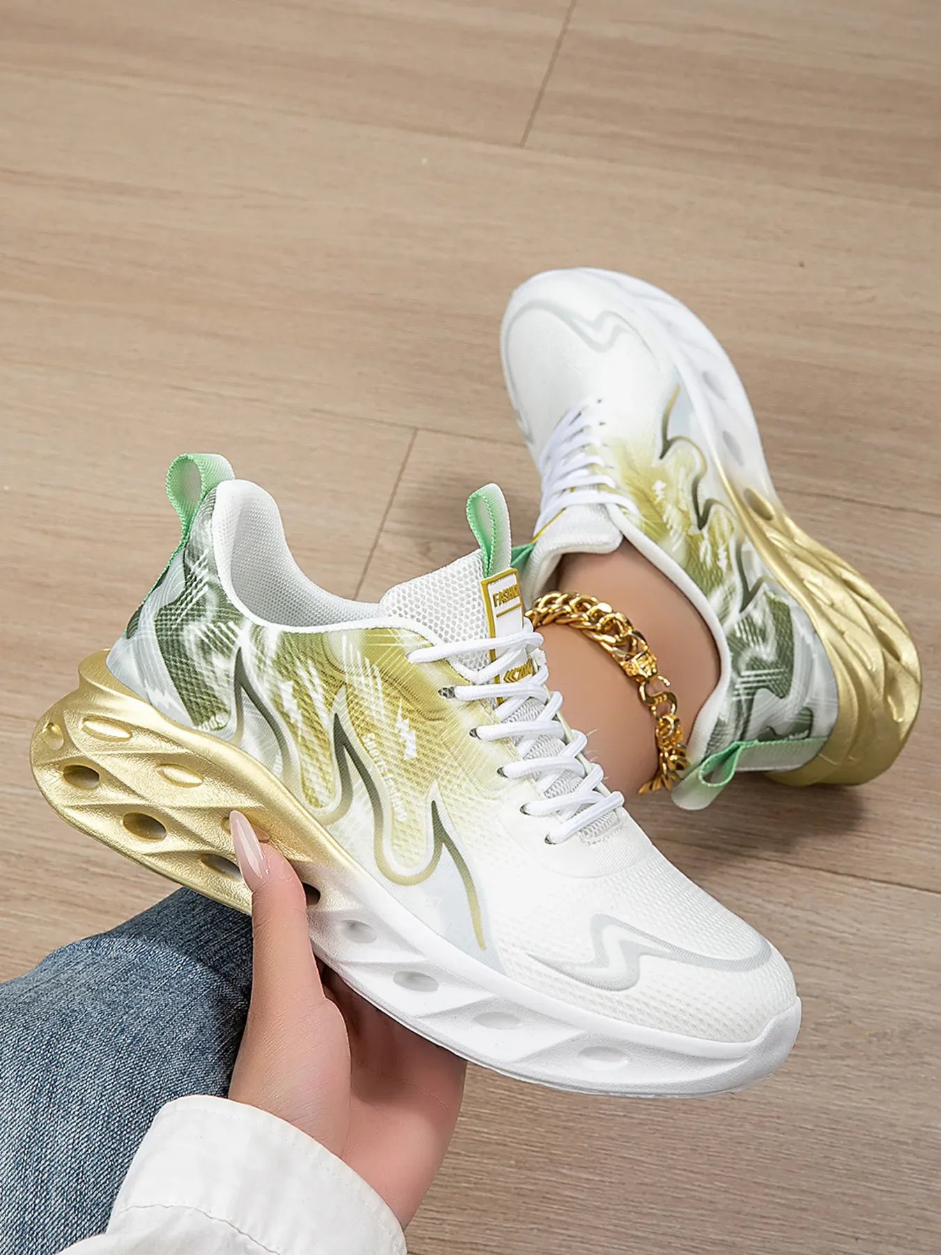 Round Toe Lace Up Mesh Athletic - Makw Official Site