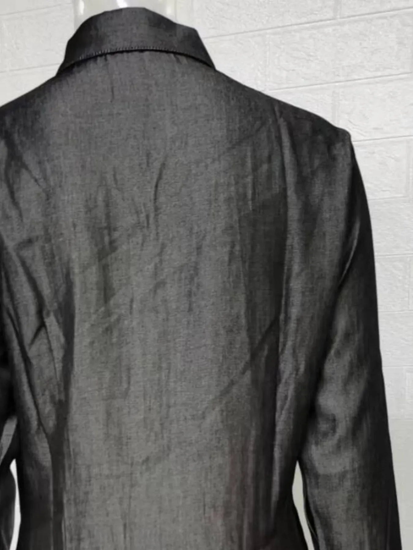 Full Size Button-Down Maxi Denim Dress Plus Size - Makw Official Site