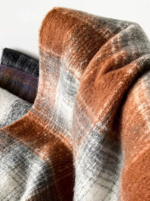 Plaid Fringe Scarf - Makw Official Site