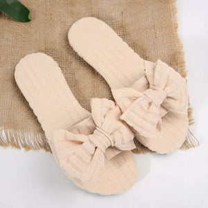 Bow Knot Open Toe Slippers - Makw Official Site