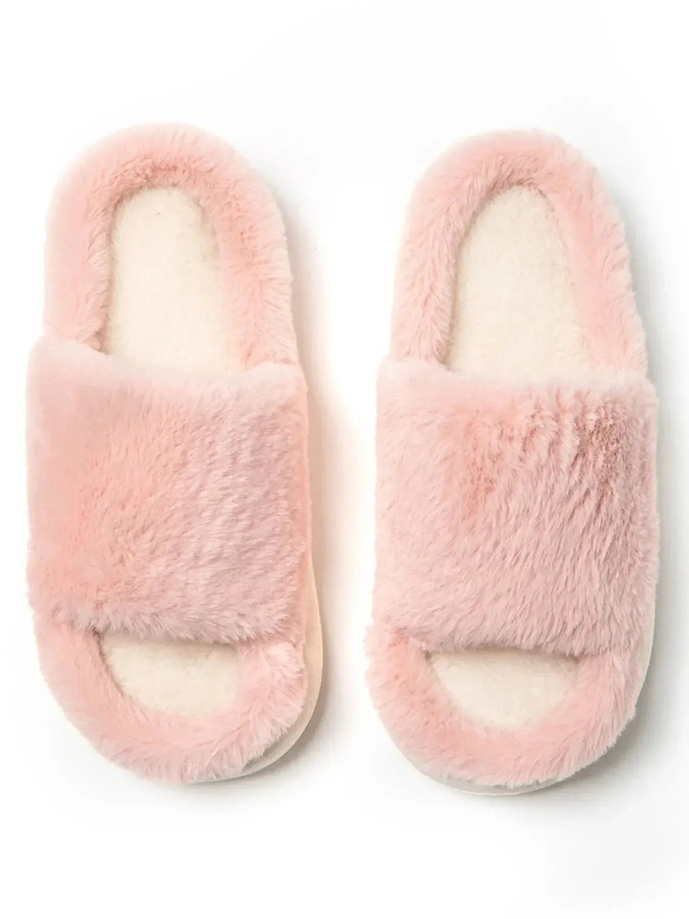 Fluffy Open Toe Comfort Slippers - Makw Official Site